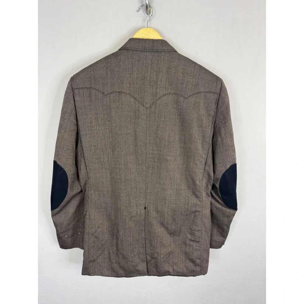Circle S Mens‎ Western Blazer Brown 100% Wool Elbow Patches Sport Coat 42R